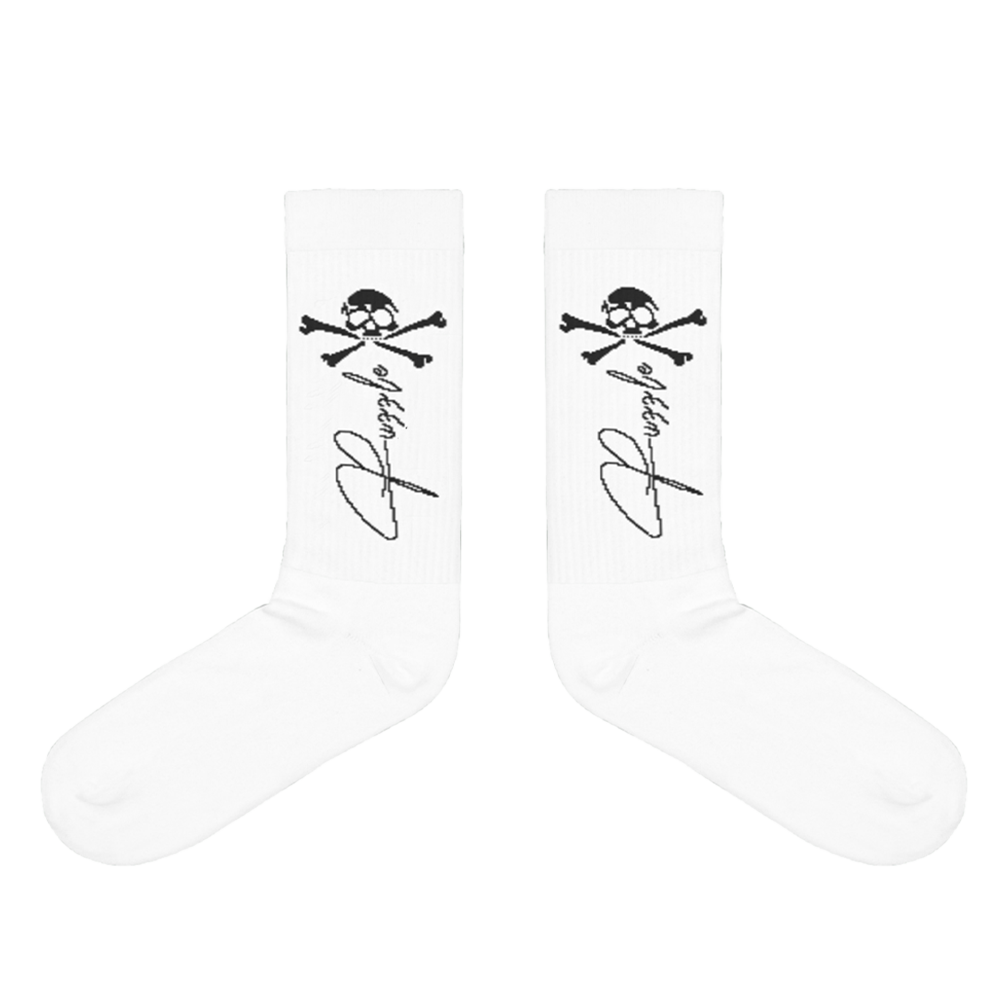 White Skull Socks